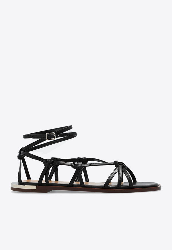 Chloé Uma Flat Strappy Sandals Black CHC24U02F HY-001