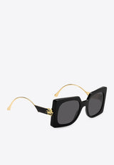 Etro Bold Pegaso Oversized Square Sunglasses Gray ETRO 0026 S 0-807 BLACK