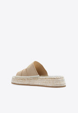 Chloé Mila Logo Flatform Slides Beige CHC24U00W KS-20Q