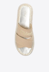 Chloé Mila Logo Flatform Slides Beige CHC24U00W KS-20Q