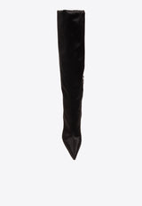 Dolce & Gabbana Lollo 105 Knee-High Satin Boots Black CU1126 A7630-80999