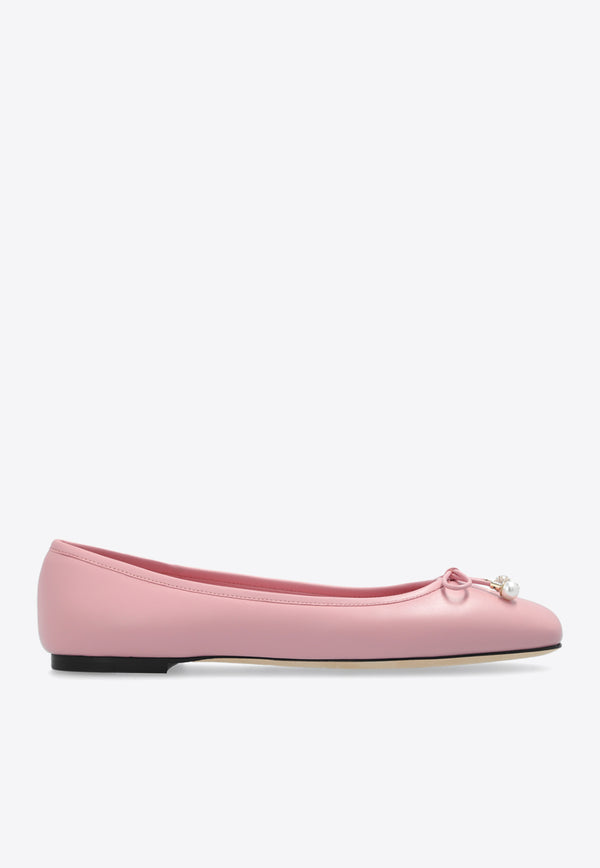 Jimmy Choo Elme Nappa Leather Ballet Flat Pink ELME FLAT NAP-ROSE