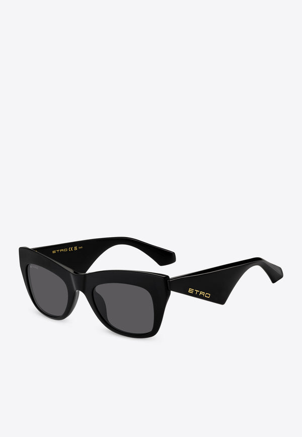 Etro Tailoring Cat-Eye Sunglasses Gray ETRO 0004 G S 0-807 BLACK