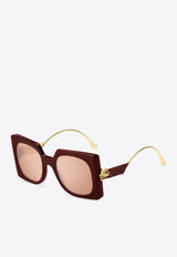 Etro Bold Pegaso Oversized Square Sunglasses Brown ETRO 0026 S 0-LHF BURGUNDY