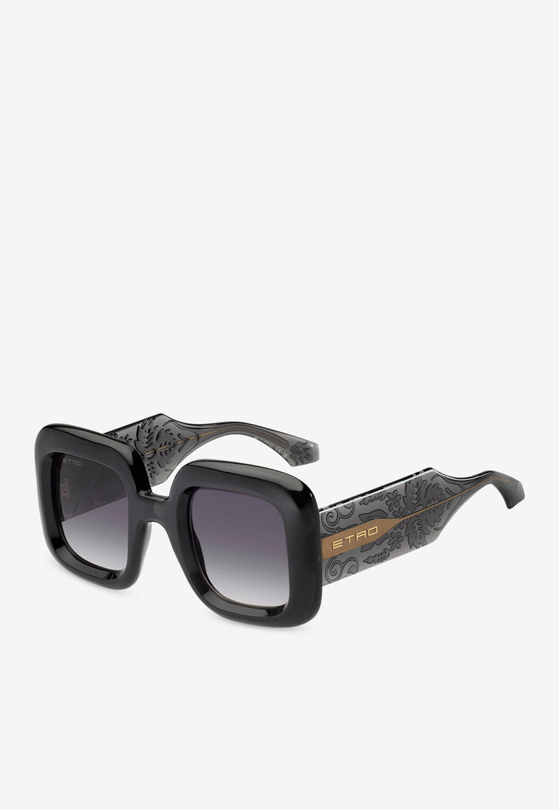 Etro Paisley Square-Frame Sunglasses Gray ETRO 0015 S 0-KB7 GREY