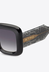 Etro Paisley Square-Frame Sunglasses Gray ETRO 0015 S 0-KB7 GREY