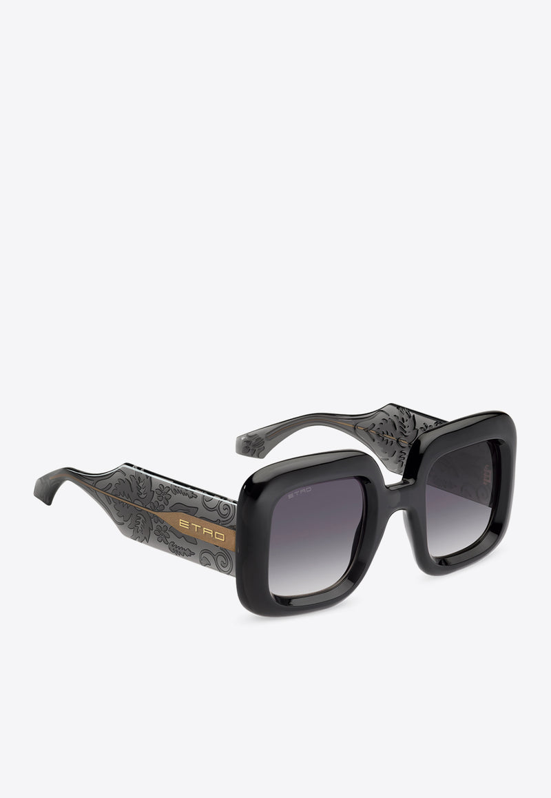 Etro Paisley Square-Frame Sunglasses Gray ETRO 0015 S 0-KB7 GREY