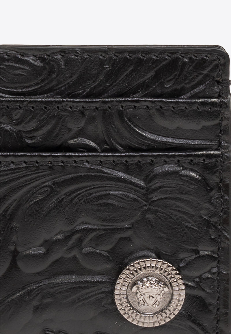 Versace Medusa Barocco Leather Cardholder Black DPN2467 1A10637-1B00E
