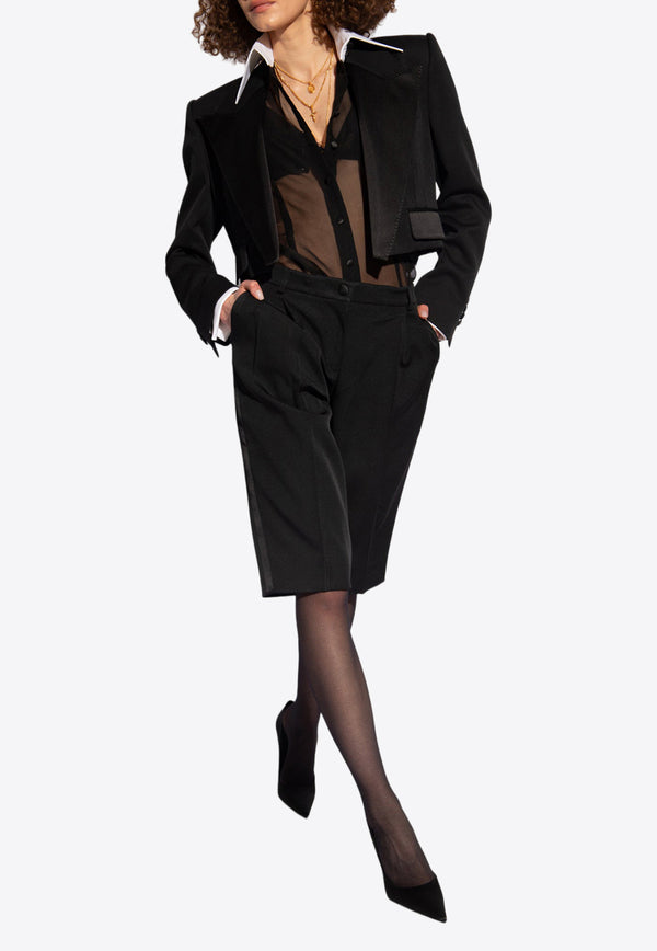 Dolce & Gabbana Tuxedo Cropped Blazer Black F26X5T FU28J-N0000
