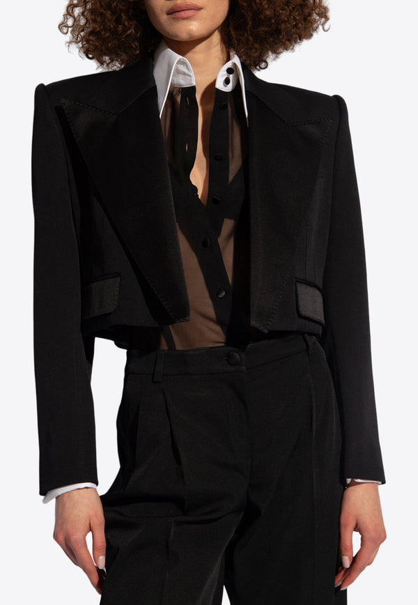 Dolce & Gabbana Tuxedo Cropped Blazer Black F26X5T FU28J-N0000