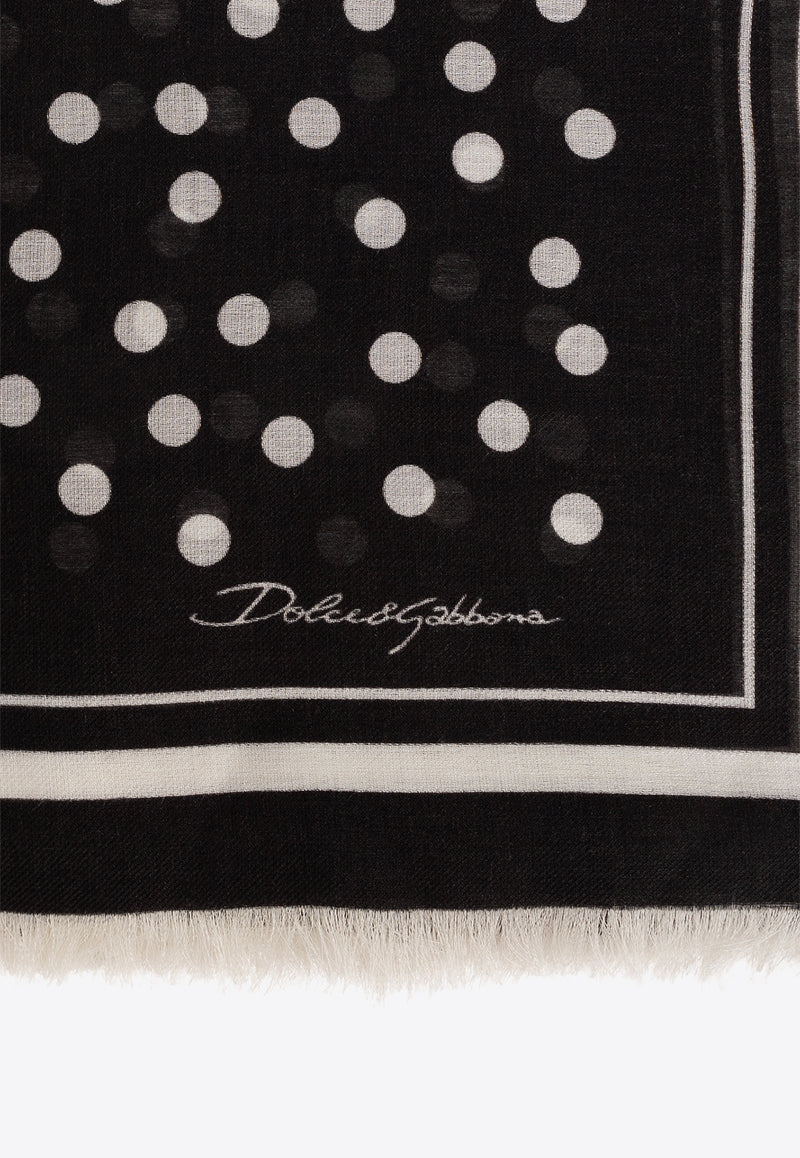 Dolce & Gabbana Polka Dot Modal-Blend Scarf Black FS184A GDCFZ-HNBEW