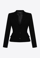 Dolce & Gabbana Single-Breasted Wool Blend Blazer Black F27AWT FUBF1-N0000