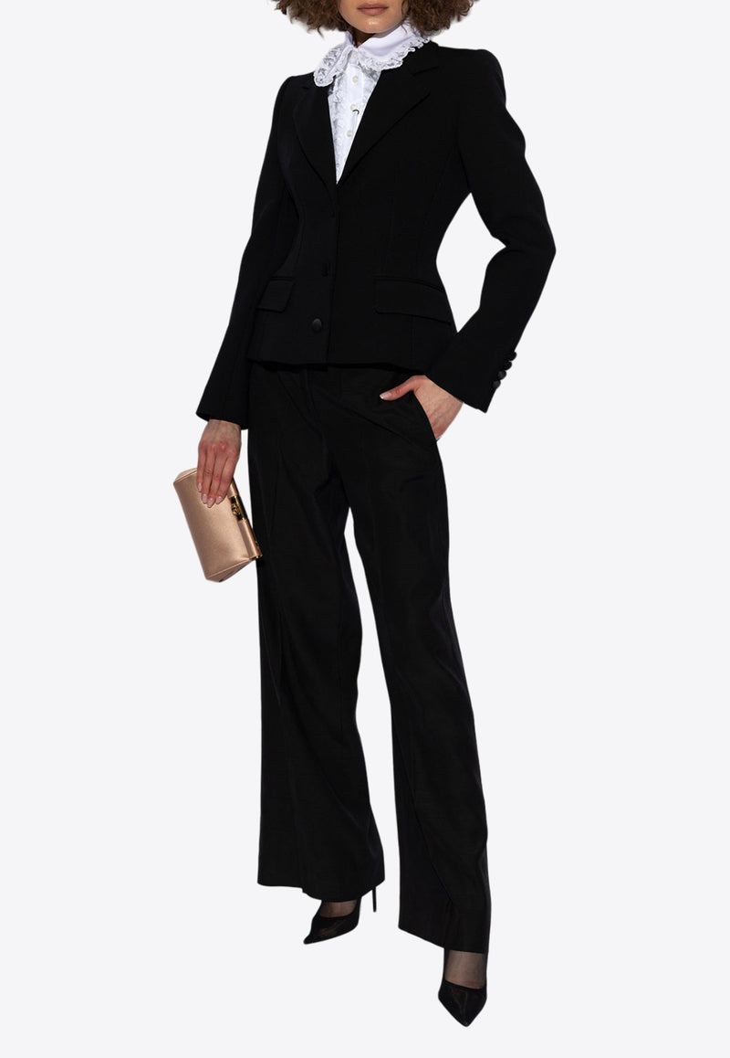 Dolce & Gabbana Single-Breasted Wool Blend Blazer Black F27AWT FUBF1-N0000