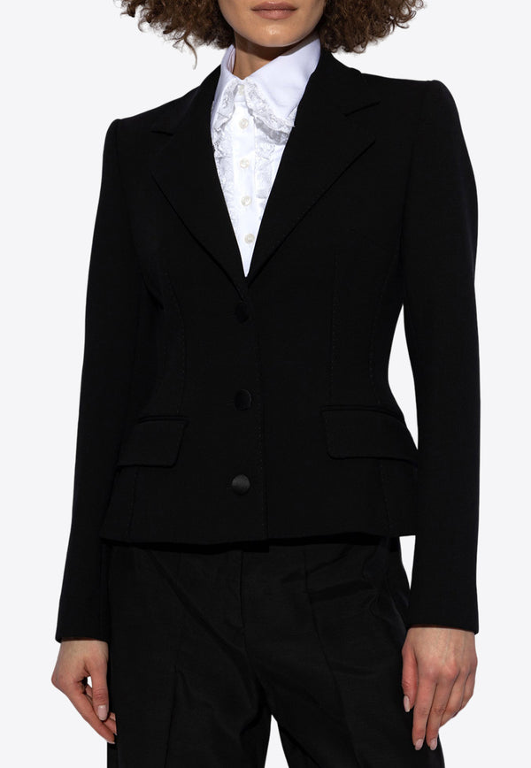 Dolce & Gabbana Single-Breasted Wool Blend Blazer Black F27AWT FUBF1-N0000