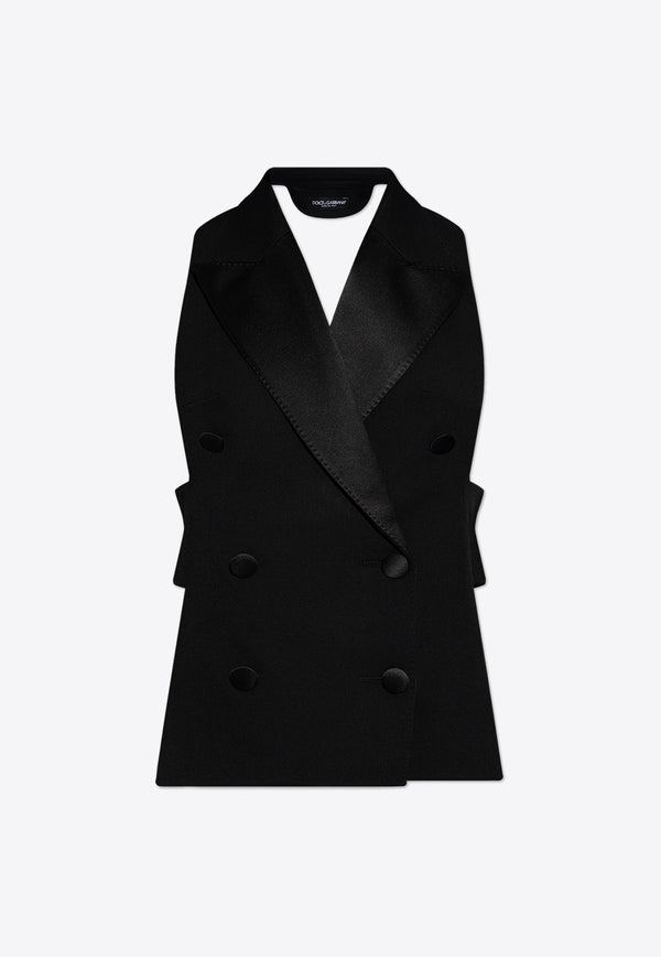 Dolce & Gabbana Double-Breasted Halter Vest Black F79DET FU28J-N0000