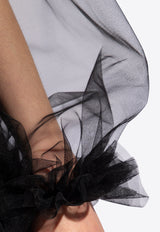 Dolce & Gabbana Ruffle-Trimmed Tulle Blouse Black F79FHT HLMSY-N0000