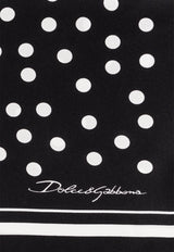 Dolce & Gabbana Polka-Dot Print Silk Square Scarf Black FN090R GDCFX-HNBEW