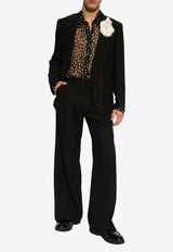 Dolce & Gabbana Logo Jacquard Silk Blazer Black G2SO0T FJ1FK-N0000