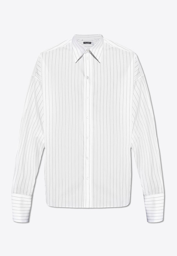 Dolce & Gabbana Pinstriped Oversize Shirt White G5LU6T FR5ZK-S8052