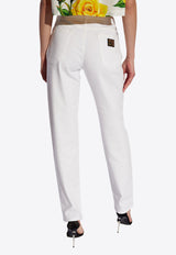 Dolce & Gabbana Logo Plaque Straight-Leg Jeans White FTCS0D G8IB7-S9001