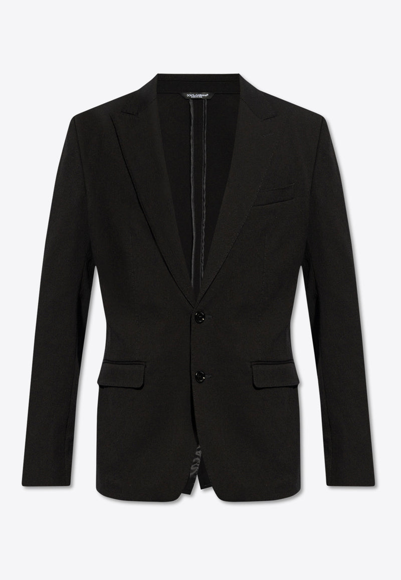 Dolce & Gabbana Single-Breasted Textured Blazer Black G2NW0T FU9AT-N0000