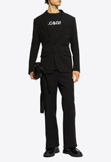 Dolce & Gabbana Single-Breasted Textured Blazer Black G2NW0T FU9AT-N0000