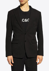 Dolce & Gabbana Single-Breasted Textured Blazer Black G2NW0T FU9AT-N0000