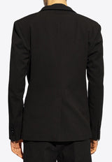 Dolce & Gabbana Single-Breasted Textured Blazer Black G2NW0T FU9AT-N0000