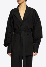 Dolce & Gabbana Belted Balloon-Sleeved Shirt Black G2SV4T FU5T9-N0000