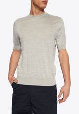 Dolce & Gabbana Silk Short-Sleeved T-shirt Gray GXX03T JBSIM-N0493