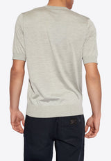 Dolce & Gabbana Silk Short-Sleeved T-shirt Gray GXX03T JBSIM-N0493