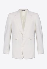 Dolce & Gabbana Single-Breasted Stretch Wool Blazer Cream G2SC9T FUBGG-W0001