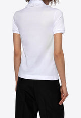 Dolce & Gabbana Silk Plastron Polo T-shirt White F8V05T GDCH6-W0800