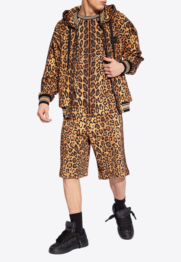 Dolce & Gabbana Leopard Print Crewneck T-shirt Brown G8PN9T II7B0-HXNBM