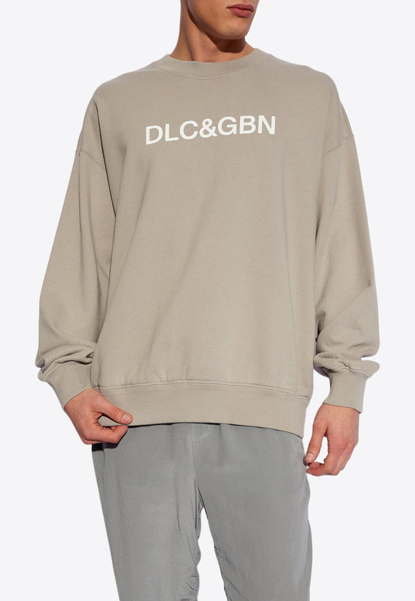 Dolce & Gabbana Logo Print Crewneck Sweatshirt Gray G9AQVT G7M8G-N0634