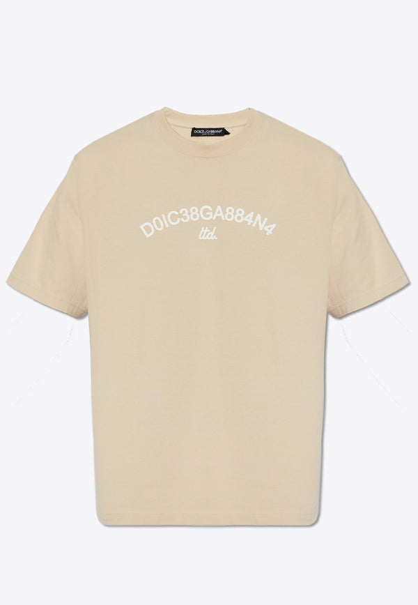Dolce & Gabbana Logo Print Crewneck T-shirt Beige G8PN9T G7M3K-M3946