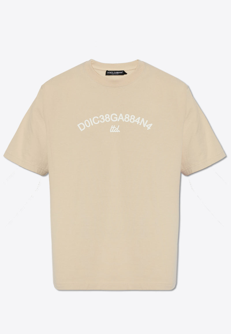 Dolce & Gabbana Logo Print Crewneck T-shirt Beige G8PN9T G7M3K-M3946