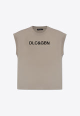 Dolce & Gabbana Logo Print Sleeveless T-shirt Gray G8RF8T G7M3O N0634