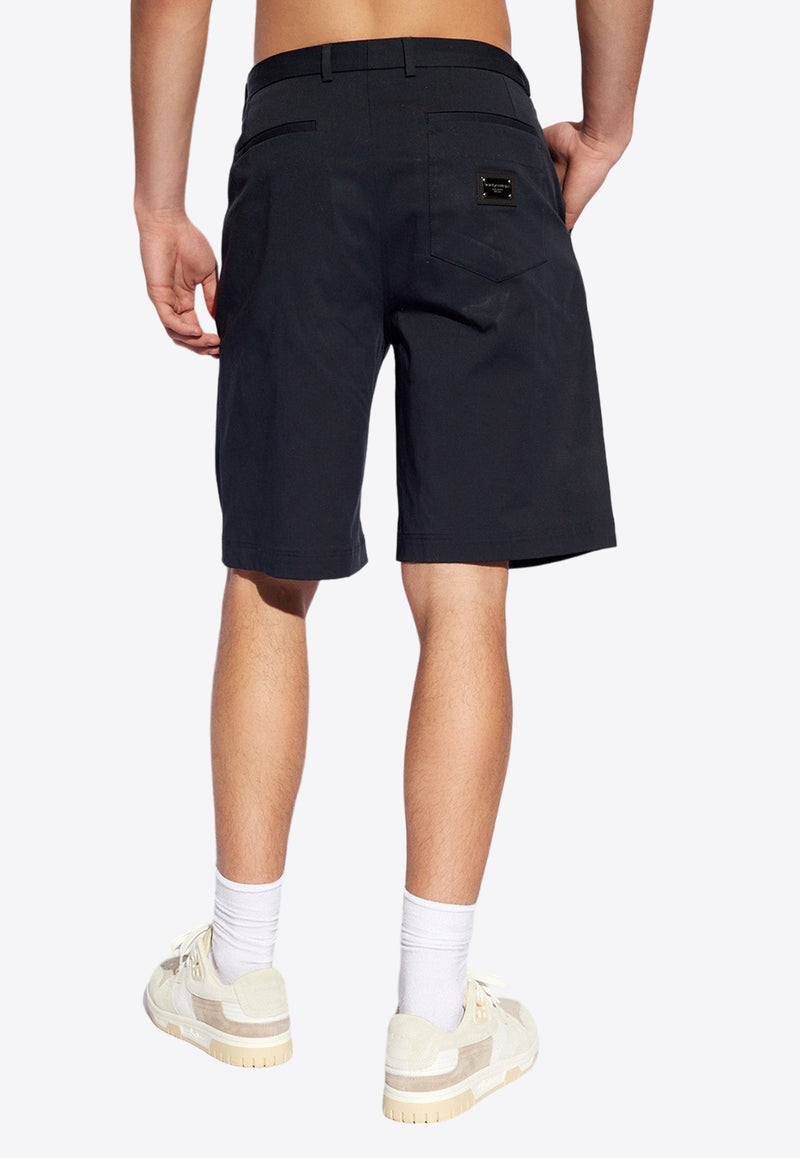 Dolce & Gabbana Logo Plaque Stretch Shorts Navy GVC4HT FUFMJ-B0665