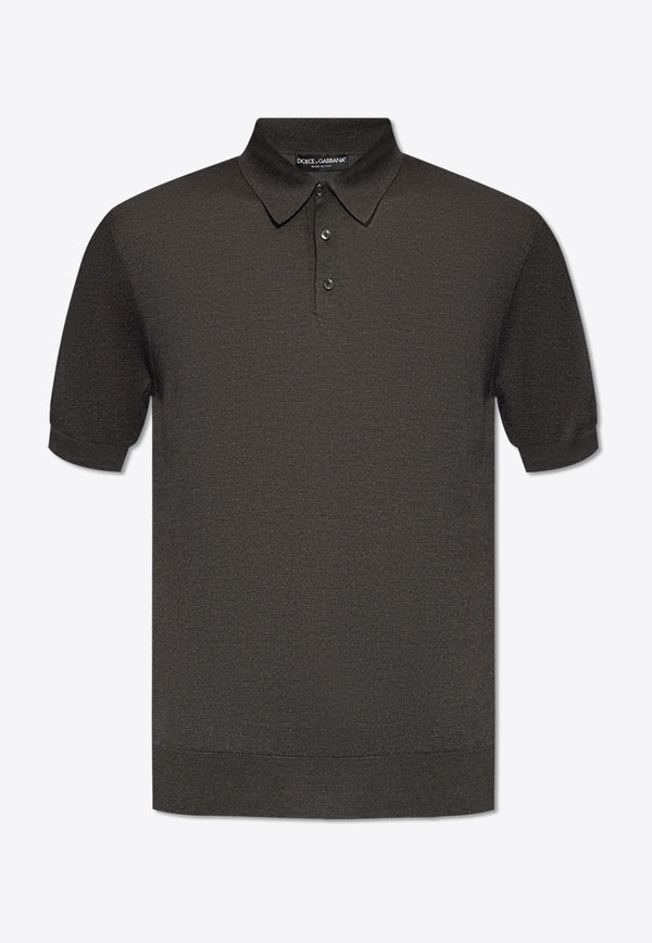 Dolce & Gabbana Short-Sleeved Silk Polo T-shirt

 Gray GXZ15T JBSIM-N0542