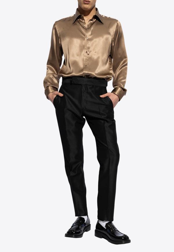 Tom Ford Long-Sleeved Silk Shirt HSBC08 SPS62-KB260