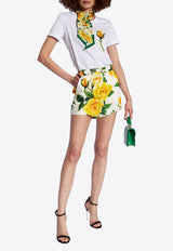 Dolce & Gabbana Rose Print Mini Shorts Multicolor FTBTPT HS5NO-HA3VO