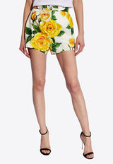 Dolce & Gabbana Rose Print Mini Shorts Multicolor FTBTPT HS5NO-HA3VO