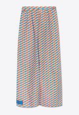 Jimmy Choo Laren Diamond Print Beach Pants Multicolor LAREN A084-A33C PAPRIKA SKY