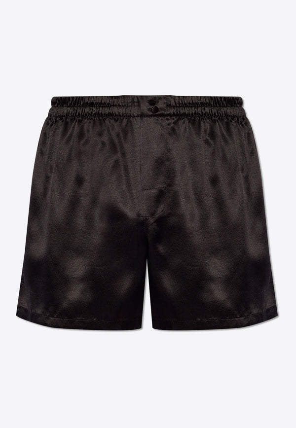 Dolce & Gabbana Silk Elasticated Shorts Black M3A27T FU1AU-N0000