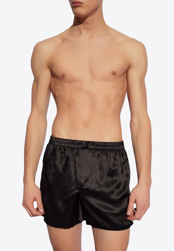 Dolce & Gabbana Silk Elasticated Shorts Black M3A27T FU1AU-N0000