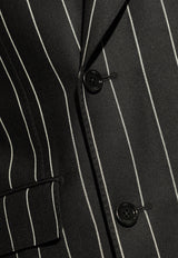Dolce & Gabbana Double-Breasted Pinstripe Blazer Black G2QU4T FR204-S8051