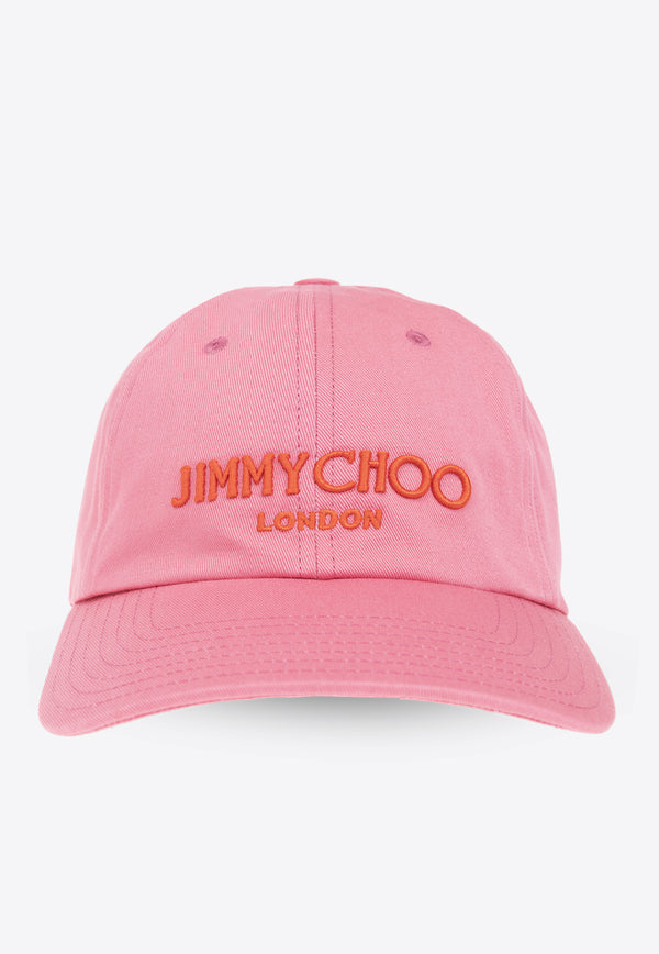 Jimmy Choo Pacifico Embroidered Baseball Cap Pink PACIFICO A840-A450 PAPRIKA CANDY PINK