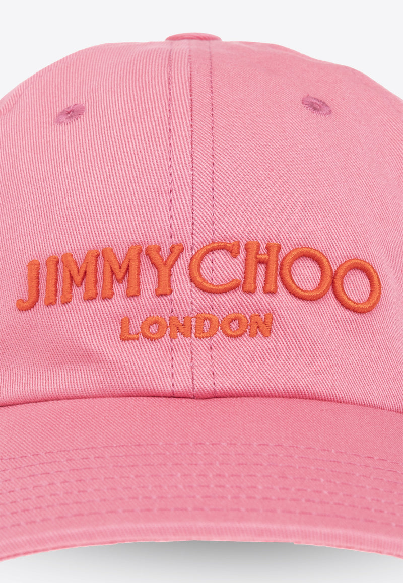 Jimmy Choo Pacifico Embroidered Baseball Cap Pink PACIFICO A840-A450 PAPRIKA CANDY PINK