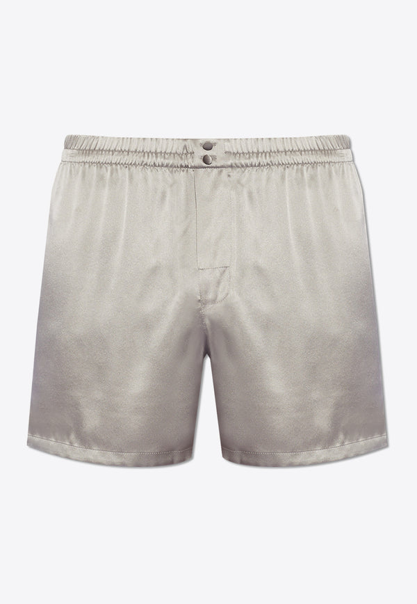 Dolce & Gabbana Silk Elasticated Shorts Gray M3A27T FU1AU-N2613